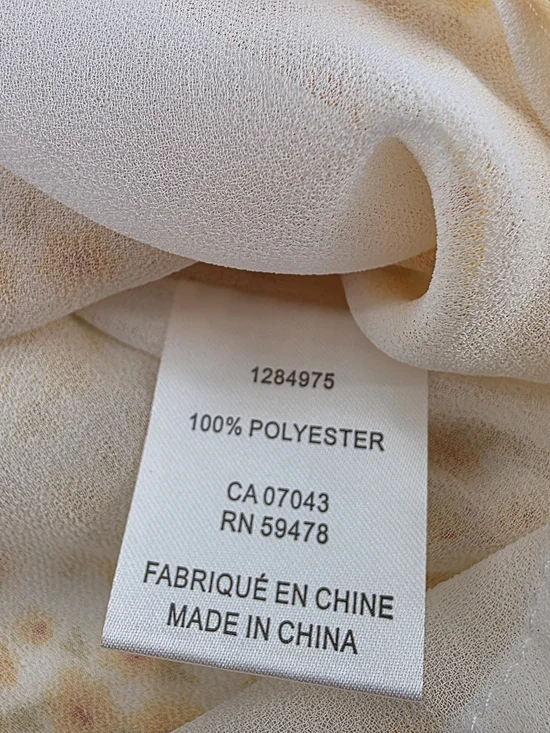 Joie Yellow Floral V-Neck Peasant Blouse Short Sleeve Womens Size Small - Picture 10 of 13